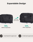 Falco 40L Expandable Airline Approved Carry On Backpack