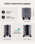 Daren 16-20 Inch Lightweight Hardside Carry-On Suitcase