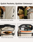 wheeled-cabin-bag-with-30oz-water-bottle-holder-and-lockable-zipper-laptop-pocket-in-oyster