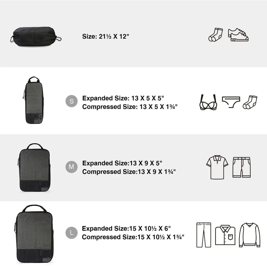 Bagsmart Compression Packing Cubes Part of Faro Travel Set - BAGSMART