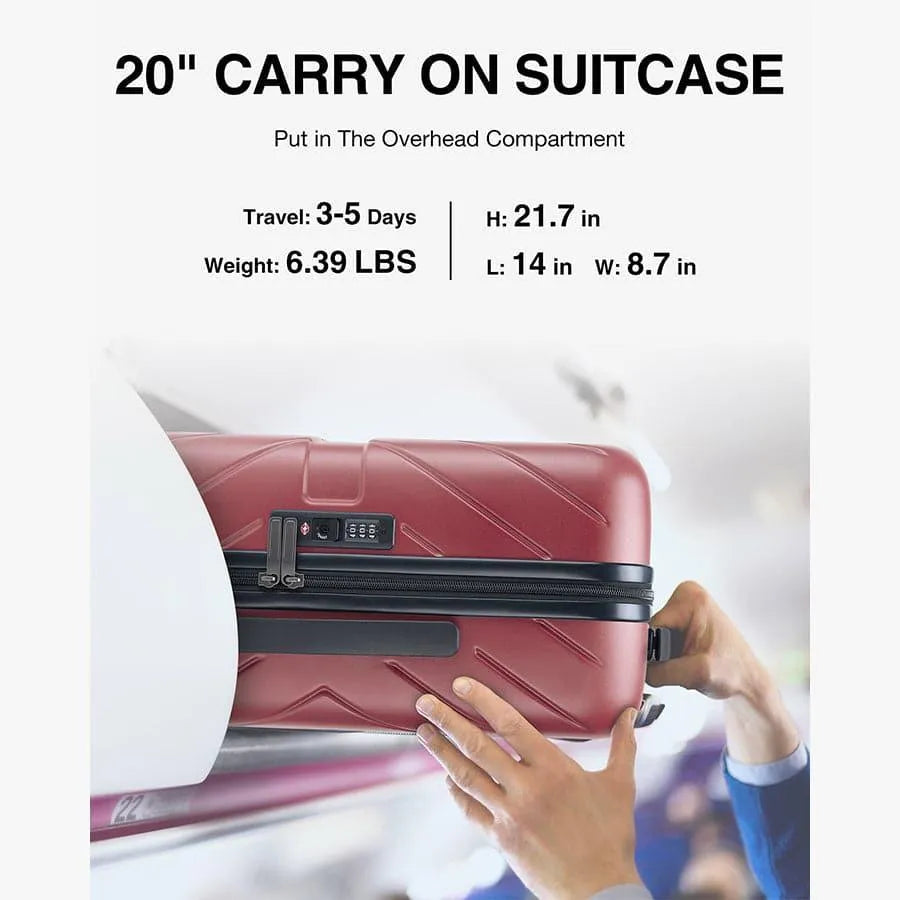 Daren 20 Inch Lightweight Hardside Carry-On Suitcase - BAGSMART