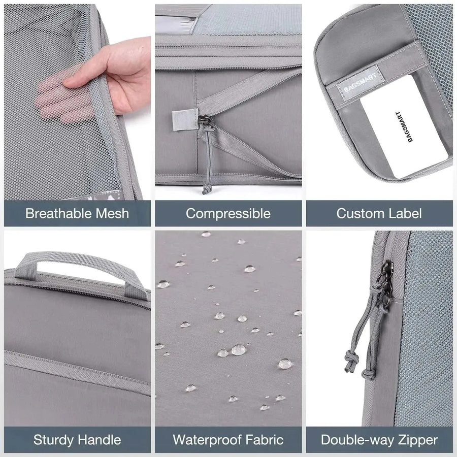Bagsmart Compression Packing Cubes Part of Faro Travel Set - BAGSMART