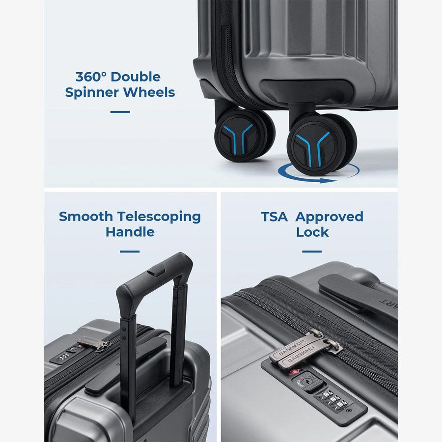 Jetsetter 20 Inch Expandable PC Hard Shell Spinner Luggage - BAGSMART