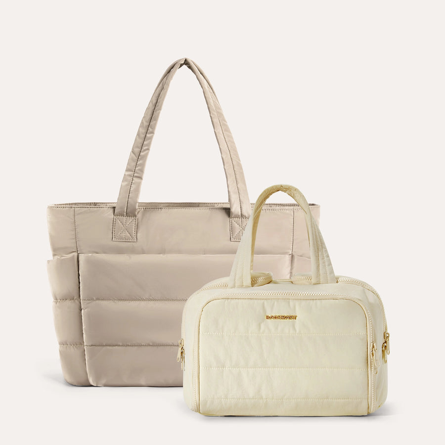 Crush Toiletry Bag & Bubble Puffy Tote Travel Set