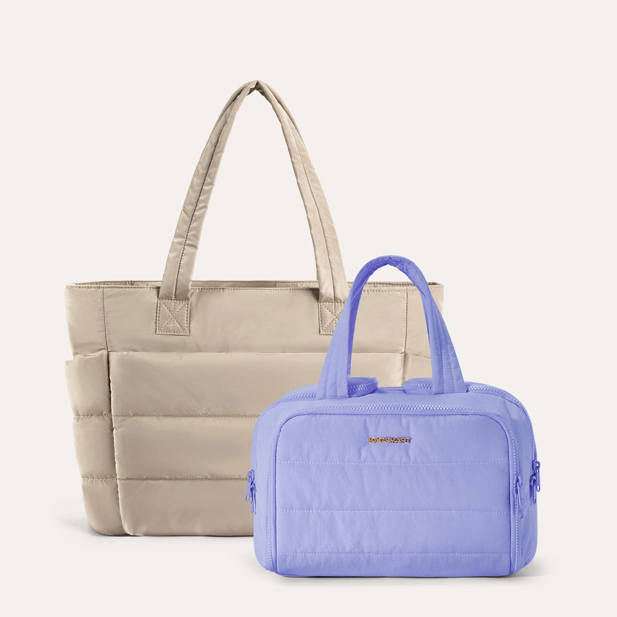 Crush Toiletry Bag & Bubble Puffy Tote Travel Set