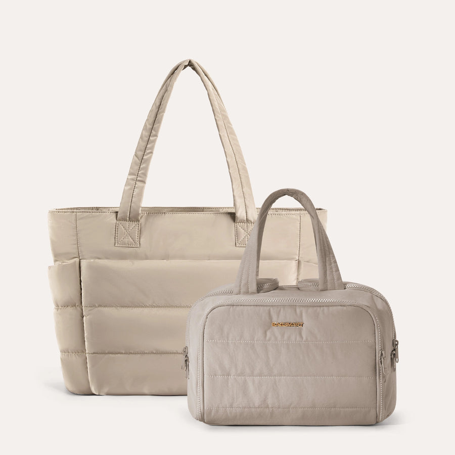 Crush Toiletry Bag & Bubble Puffy Tote Travel Set