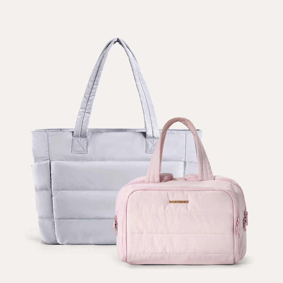 Crush Toiletry Bag & Bubble Puffy Tote Travel Set