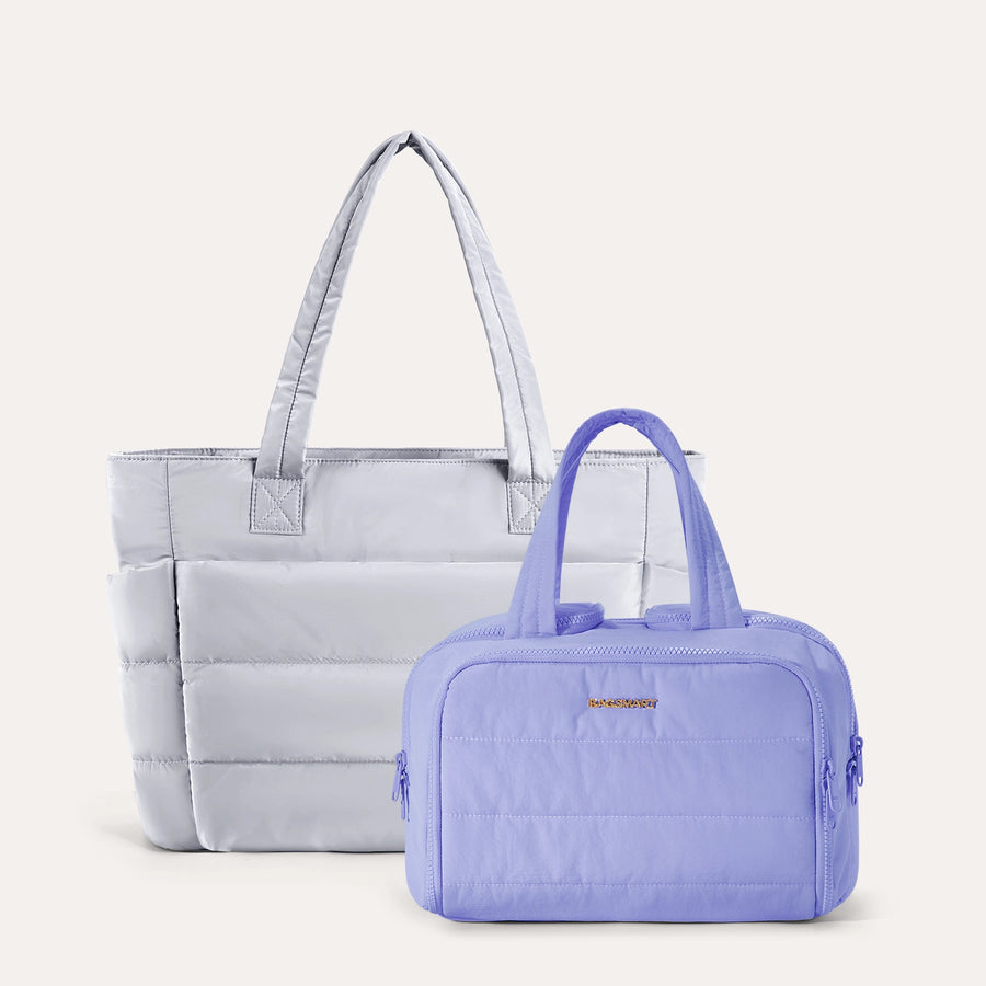 Crush Toiletry Bag & Bubble Puffy Tote Travel Set