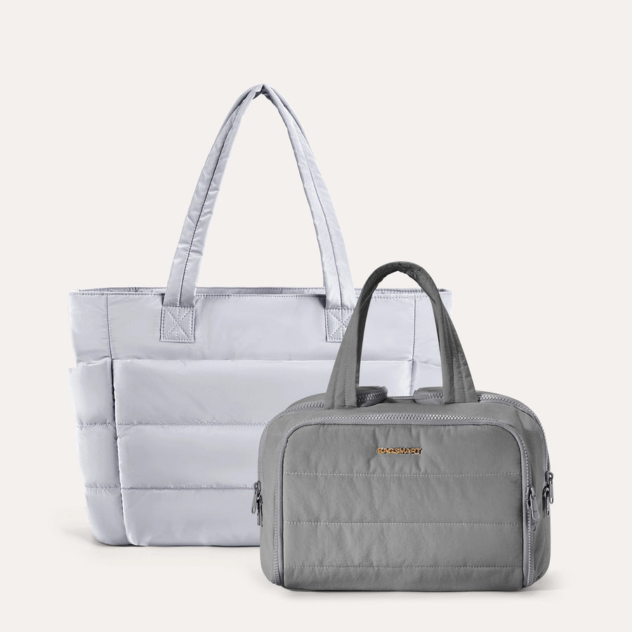 Crush Toiletry Bag & Bubble Puffy Tote Travel Set