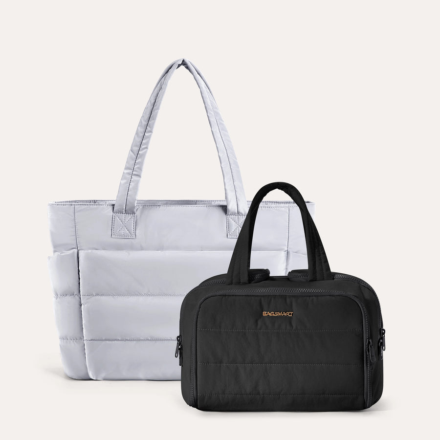 Crush Toiletry Bag & Bubble Puffy Tote Travel Set