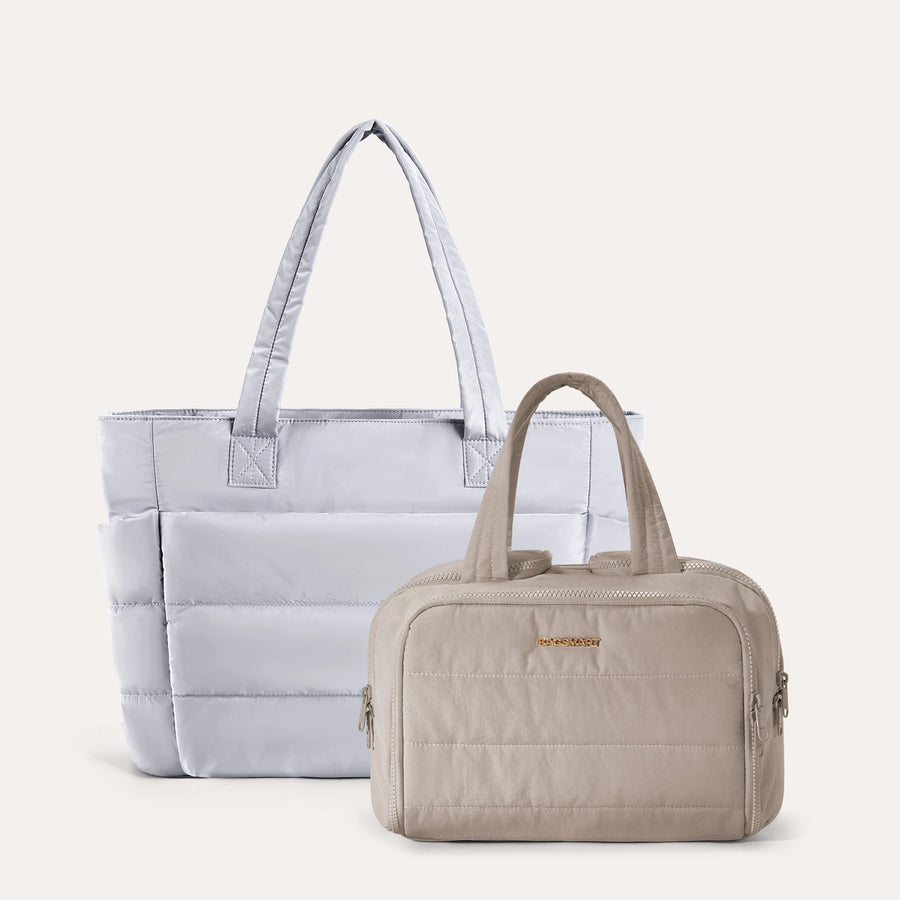 Crush Toiletry Bag & Bubble Puffy Tote Travel Set