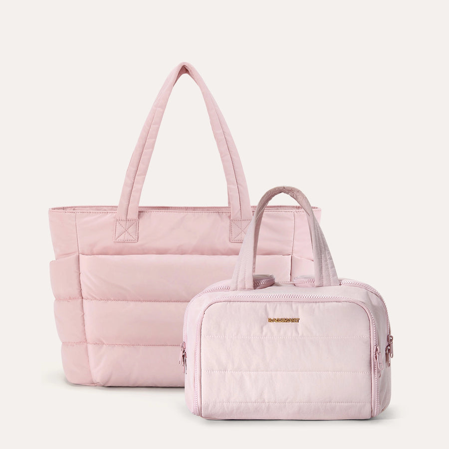 Crush Toiletry Bag & Bubble Puffy Tote Travel Set