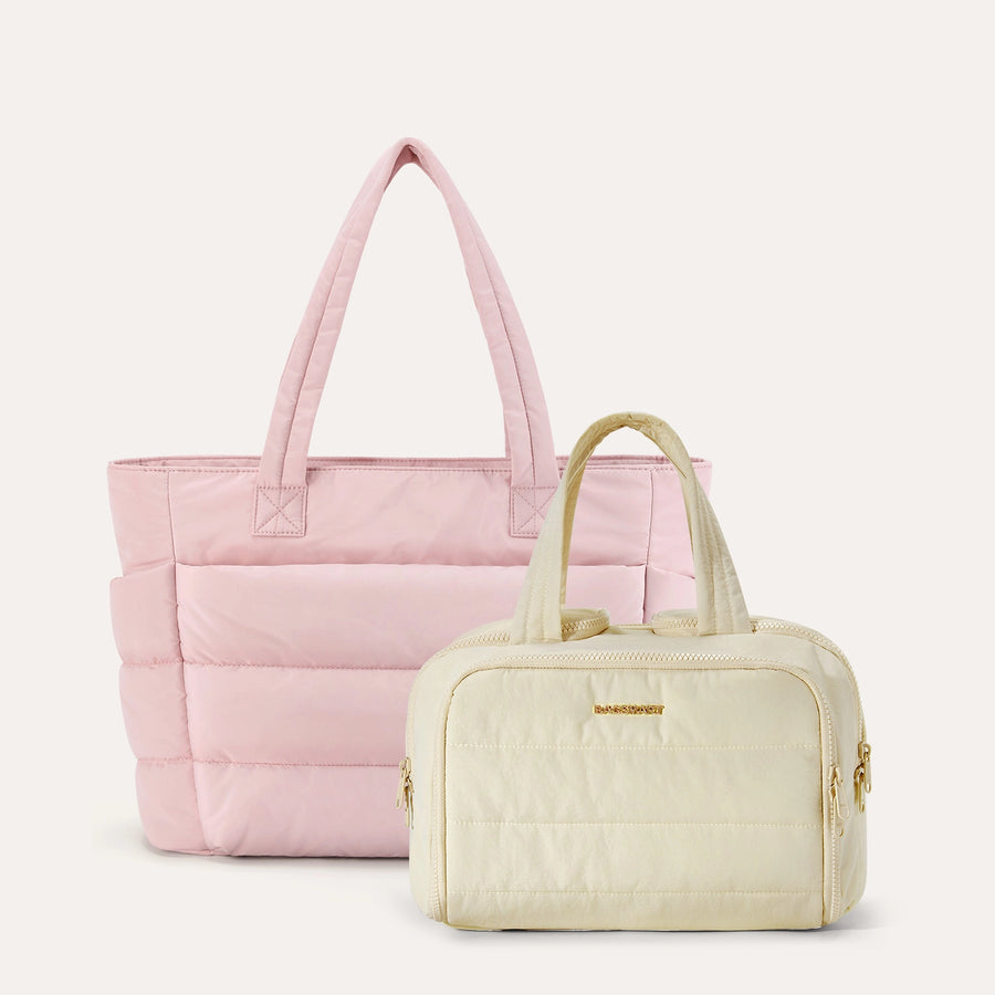 Crush Toiletry Bag & Bubble Puffy Tote Travel Set