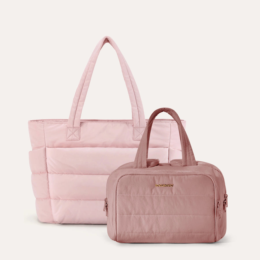 Crush Toiletry Bag & Bubble Puffy Tote Travel Set