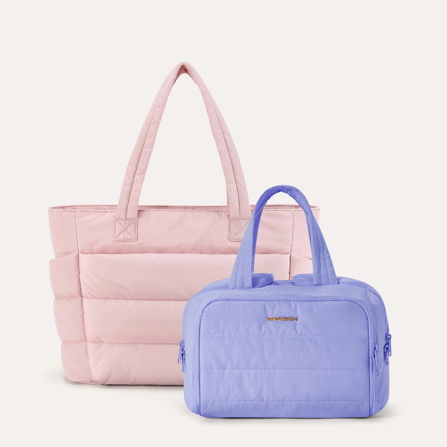 Crush Toiletry Bag & Bubble Puffy Tote Travel Set