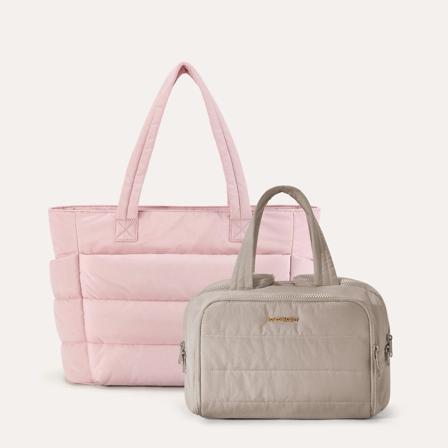 Crush Toiletry Bag & Bubble Puffy Tote Travel Set