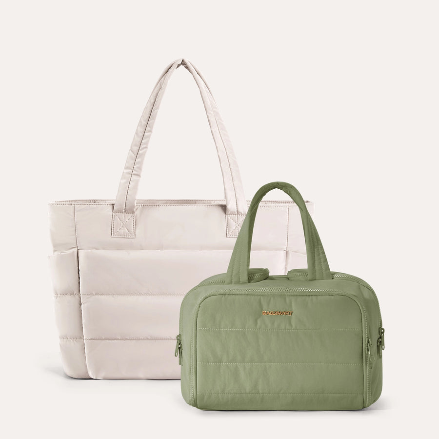 Crush Toiletry Bag & Bubble Puffy Tote Travel Set