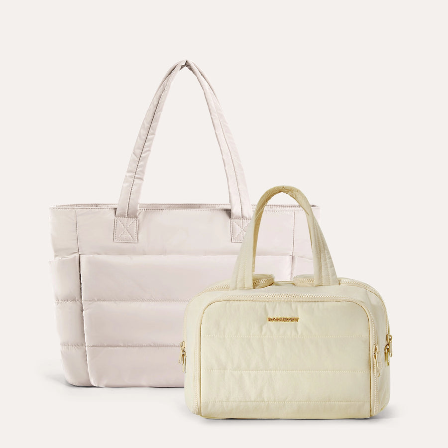 Crush Toiletry Bag & Bubble Puffy Tote Travel Set