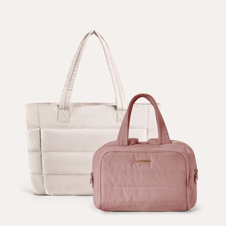 Crush Toiletry Bag & Bubble Puffy Tote Travel Set