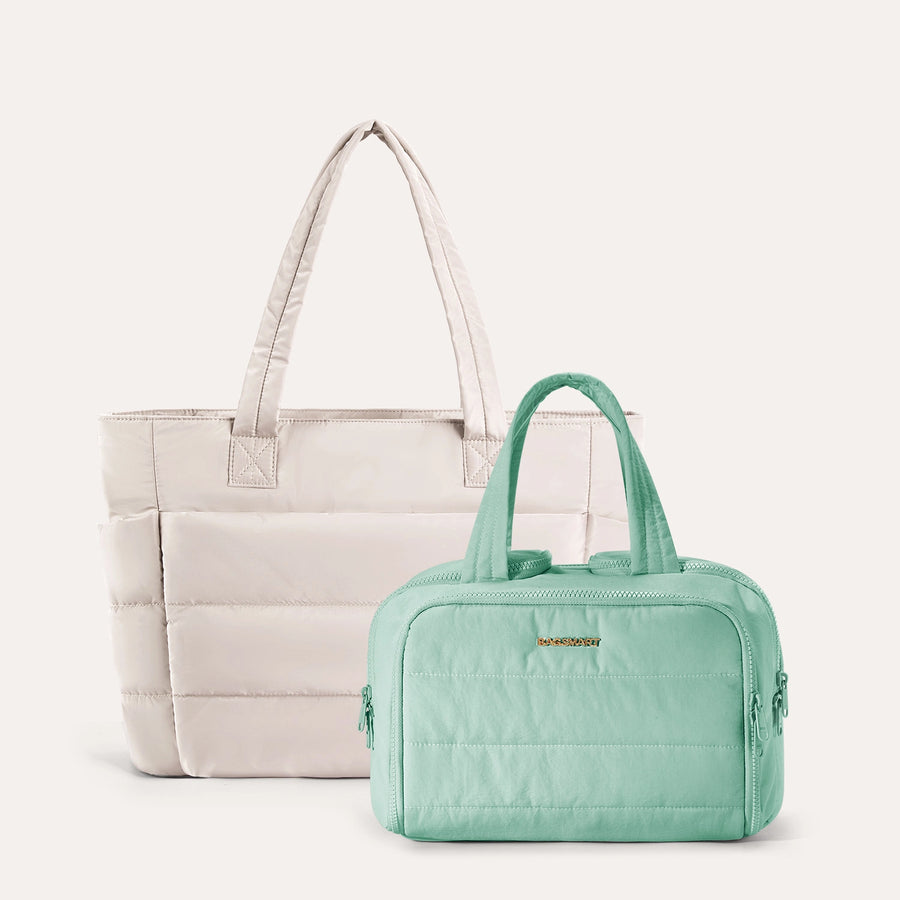Crush Toiletry Bag & Bubble Puffy Tote Travel Set