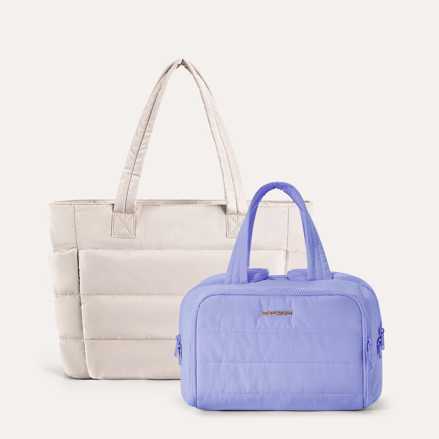 Crush Toiletry Bag & Bubble Puffy Tote Travel Set