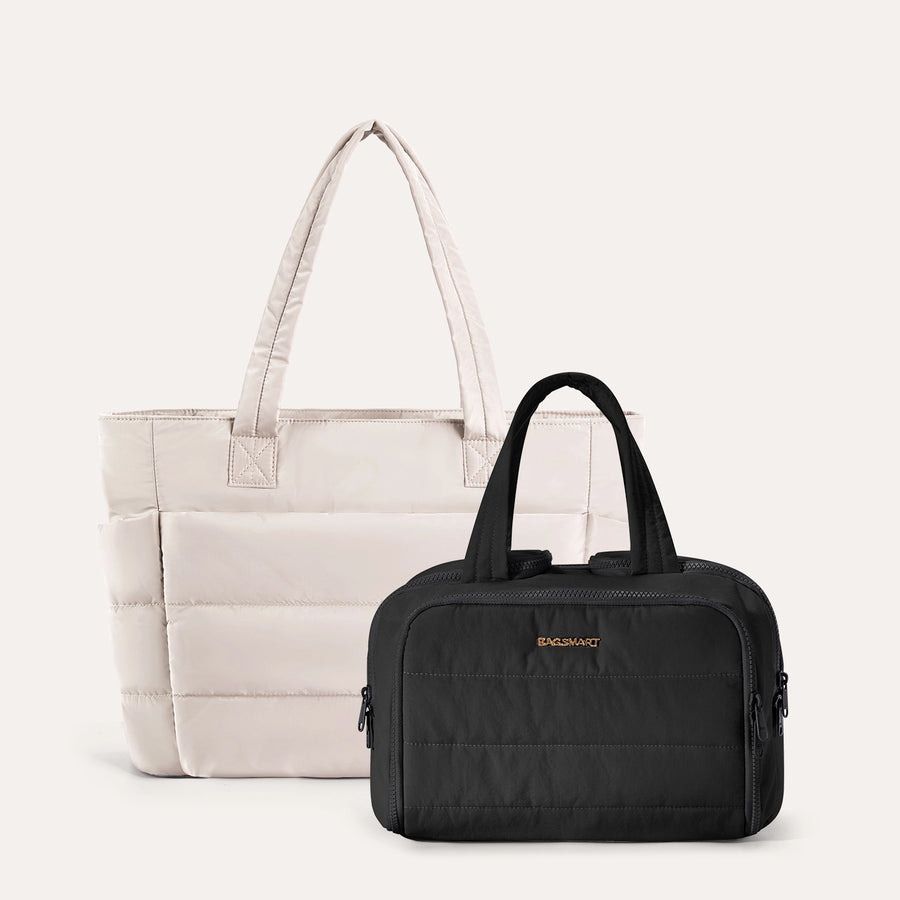 Crush Toiletry Bag & Bubble Puffy Tote Travel Set