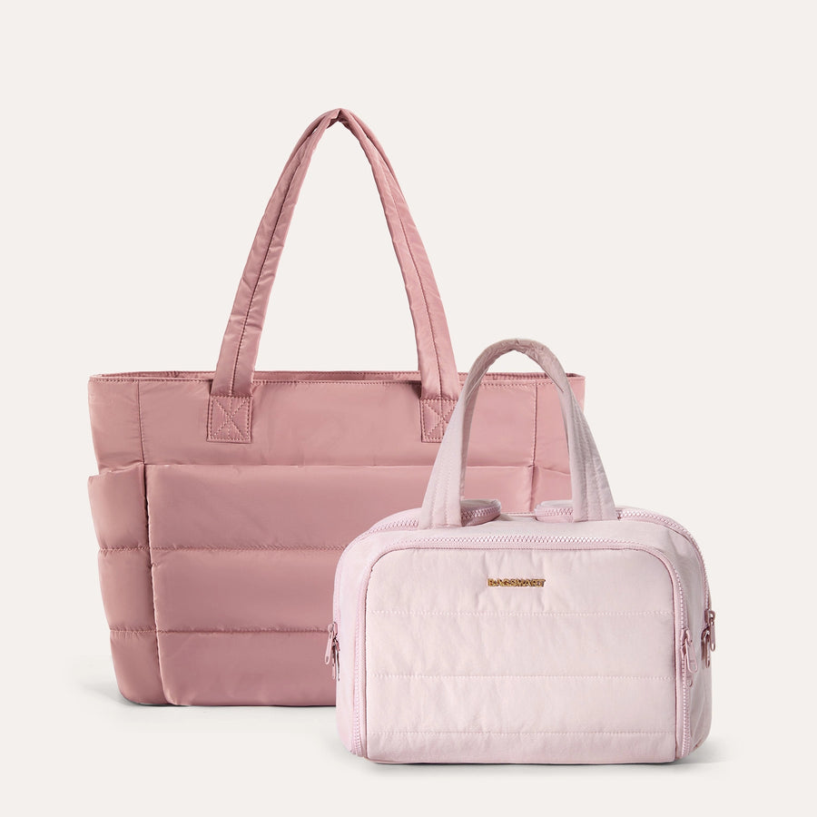 Crush Toiletry Bag & Bubble Puffy Tote Travel Set
