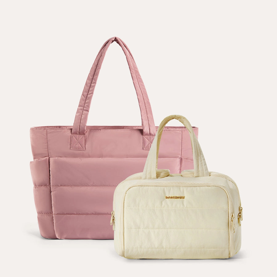 Crush Toiletry Bag & Bubble Puffy Tote Travel Set