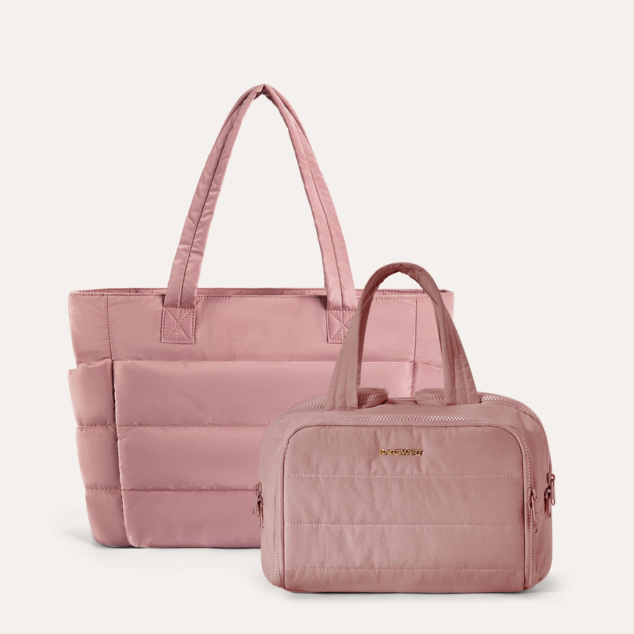 Crush Toiletry Bag & Bubble Puffy Tote Travel Set