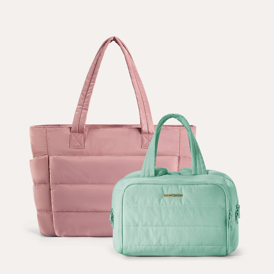 Crush Toiletry Bag & Bubble Puffy Tote Travel Set