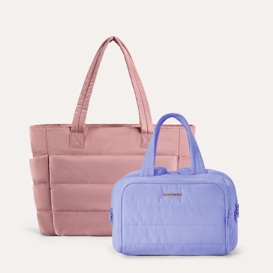Crush Toiletry Bag & Bubble Puffy Tote Travel Set