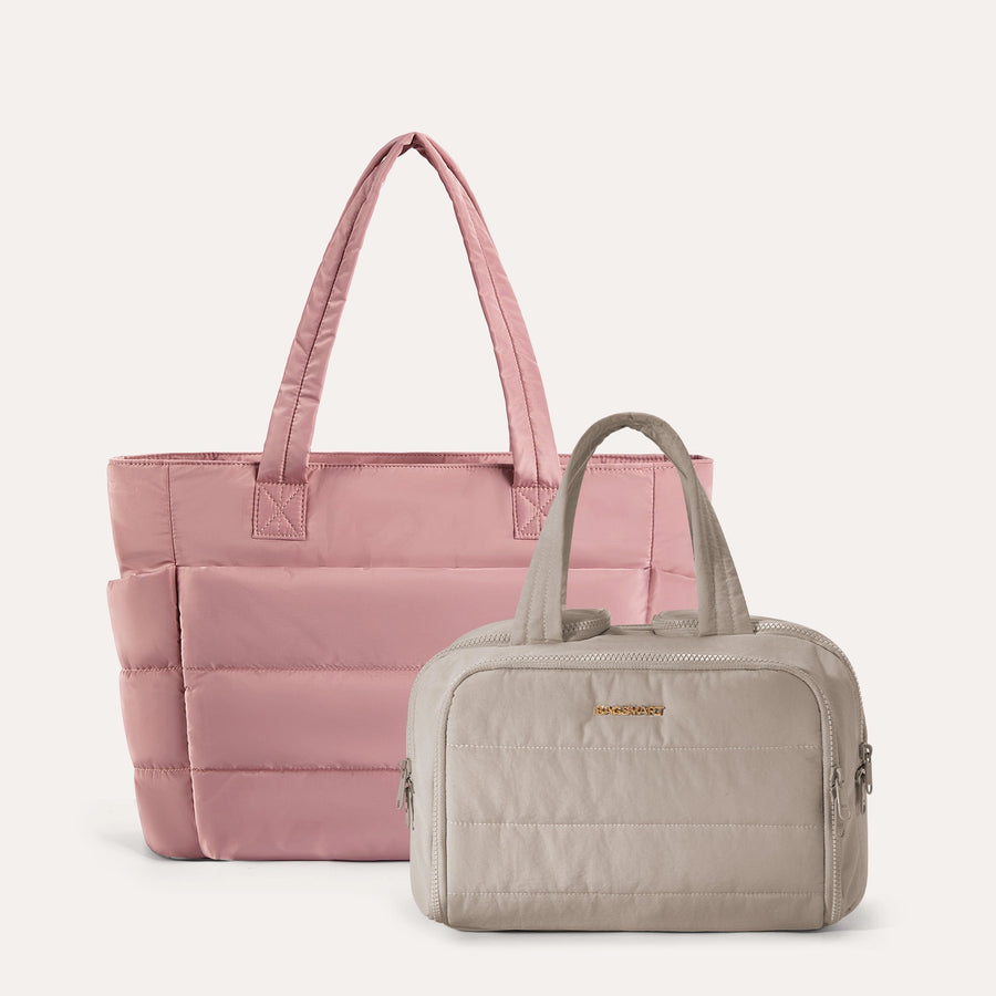 Crush Toiletry Bag & Bubble Puffy Tote Travel Set