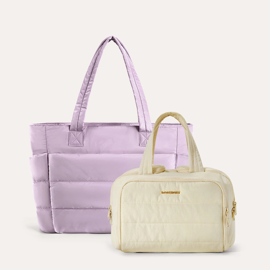Crush Toiletry Bag & Bubble Puffy Tote Travel Set
