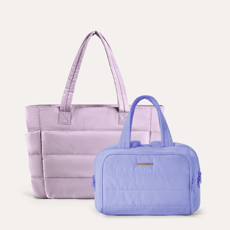 Crush Toiletry Bag & Bubble Puffy Tote Travel Set