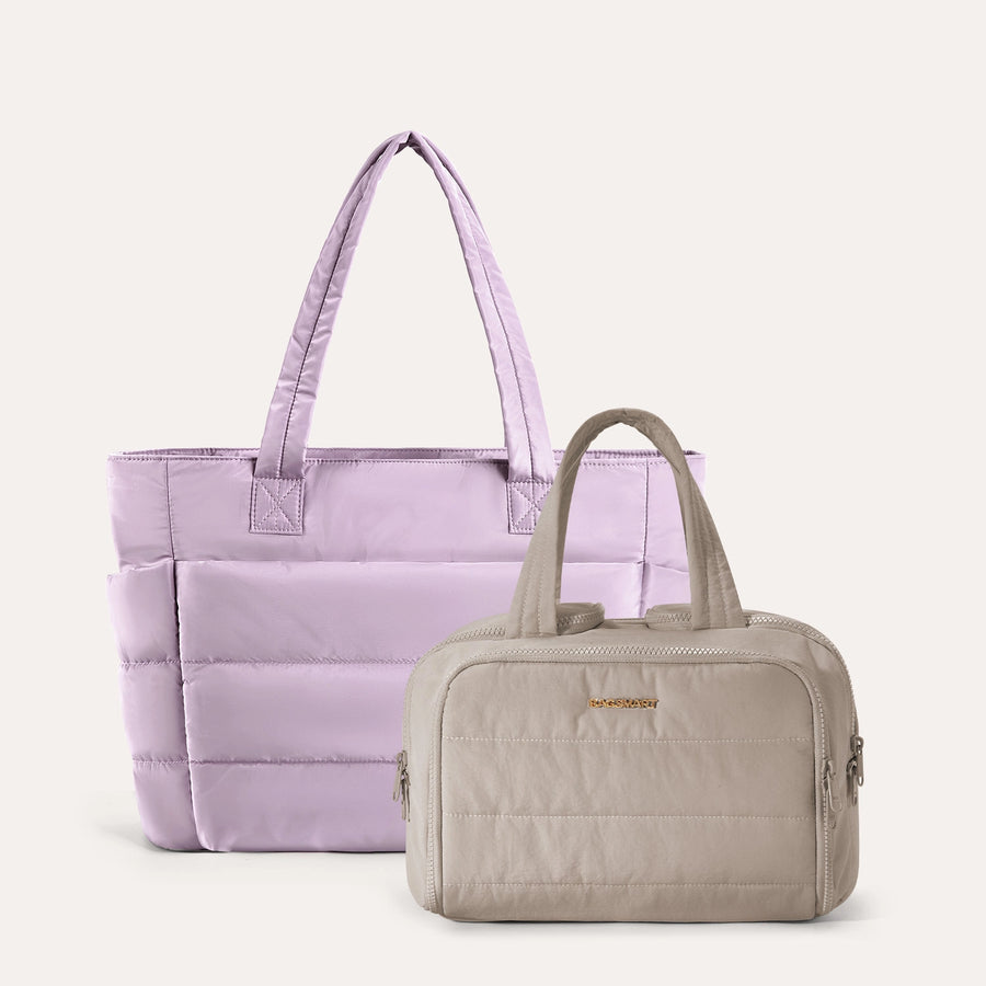 Crush Toiletry Bag & Bubble Puffy Tote Travel Set