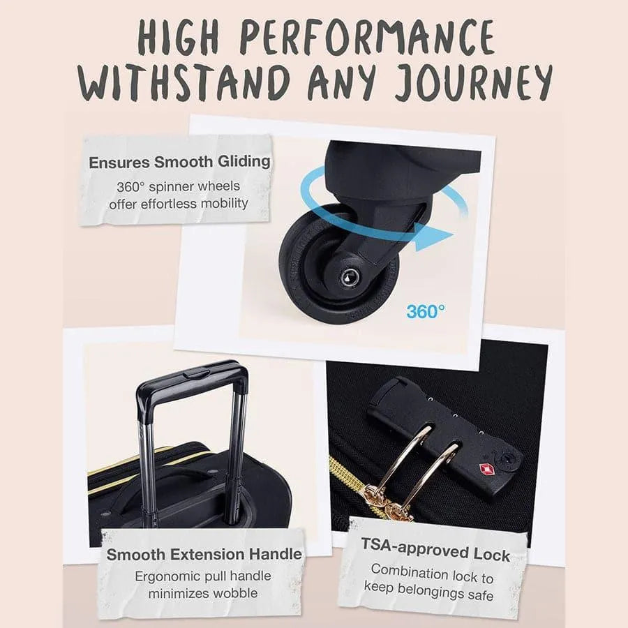 20 Inch Bonchemin Quilted Business & Travel Suitcase - BAGSMART