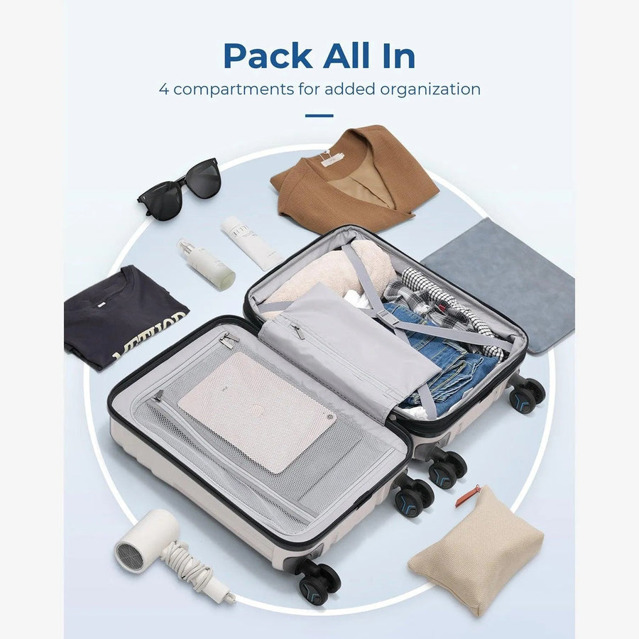 Jetsetter 20 Inch Expandable PC Hard Shell Spinner Luggage - BAGSMART