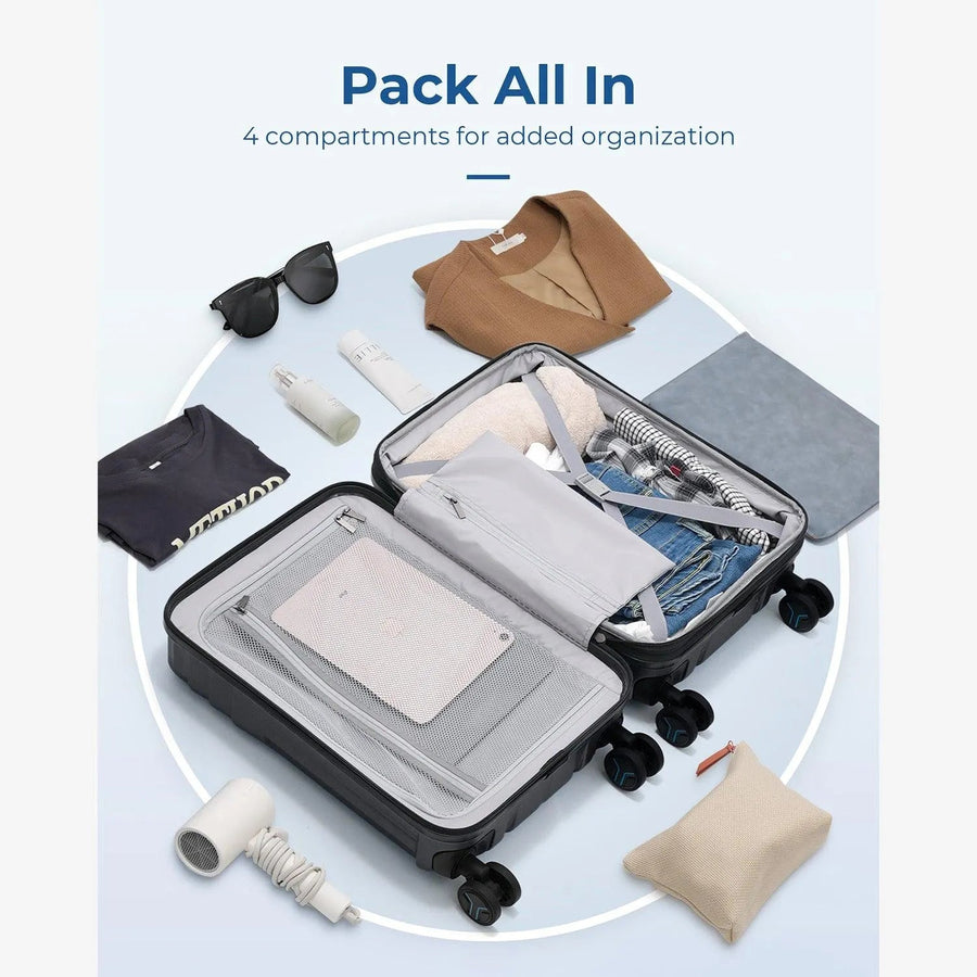 Jetsetter 20 Inch Expandable PC Hard Shell Spinner Luggage - BAGSMART