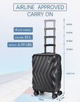 Globetrotter 20" Hardside Rolling Carry-on Stylish Suitcase - BAGSMART