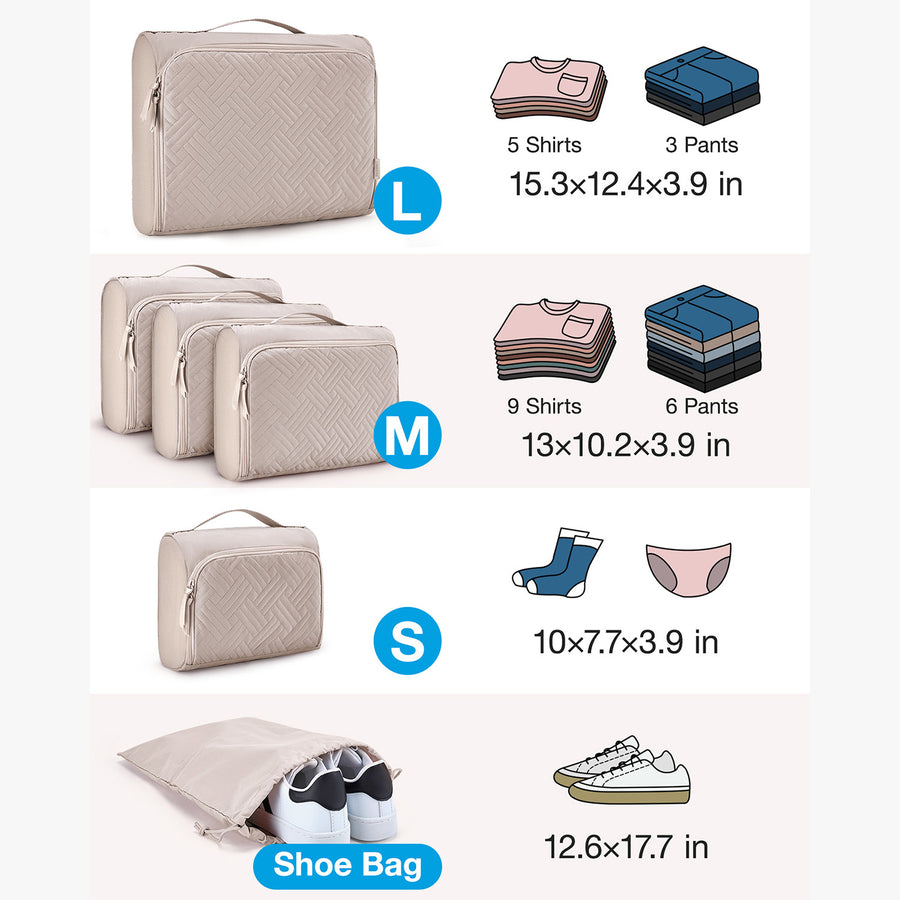 6 pezzi cubi di imballaggio per organizzatore di valigie