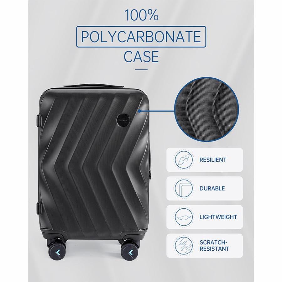 Globetrotter 20" Hardside Rolling Carry-on Stylish Suitcase - BAGSMART