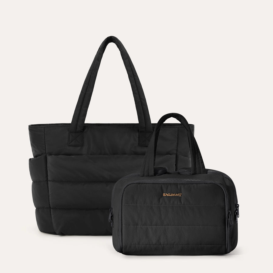 Crush Toiletry Bag & Bubble Puffy Tote Travel Set