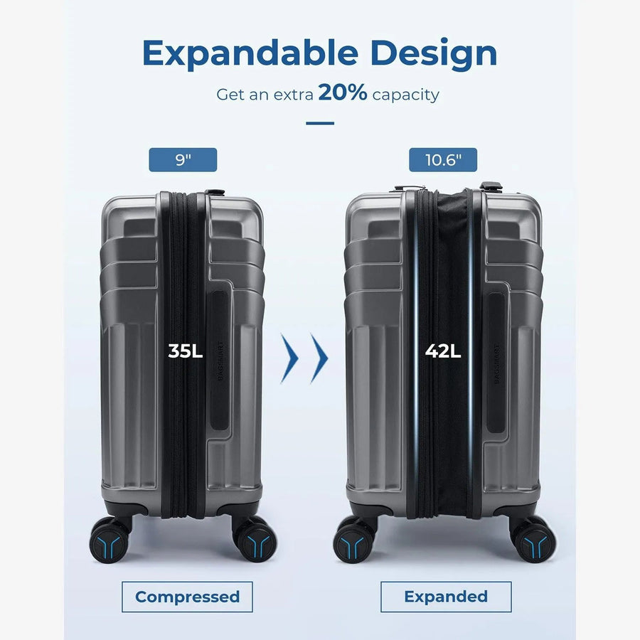 Jetsetter 20 Inch Expandable PC Hard Shell Spinner Luggage - BAGSMART