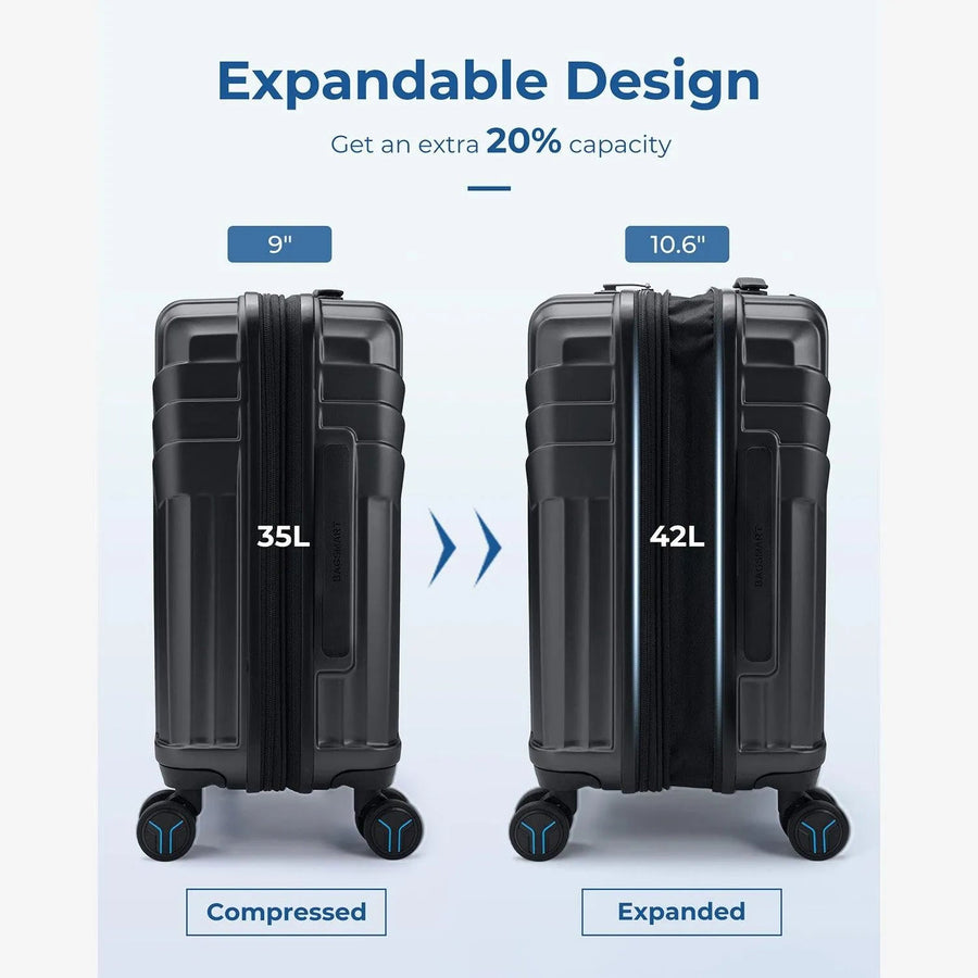 Jetsetter 20 Inch Expandable PC Hard Shell Spinner Luggage - BAGSMART