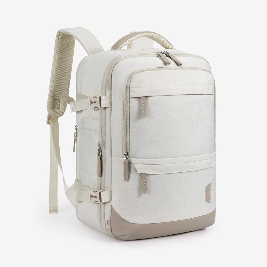 40L Expandable Airline Approved Carry On Backpack - Beige