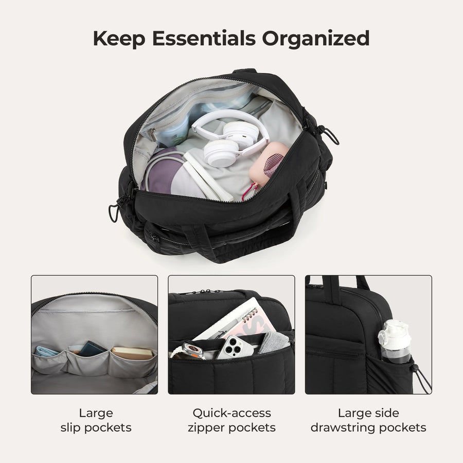 Puffy Water-Resistant Gym & Travel Duffle Bag