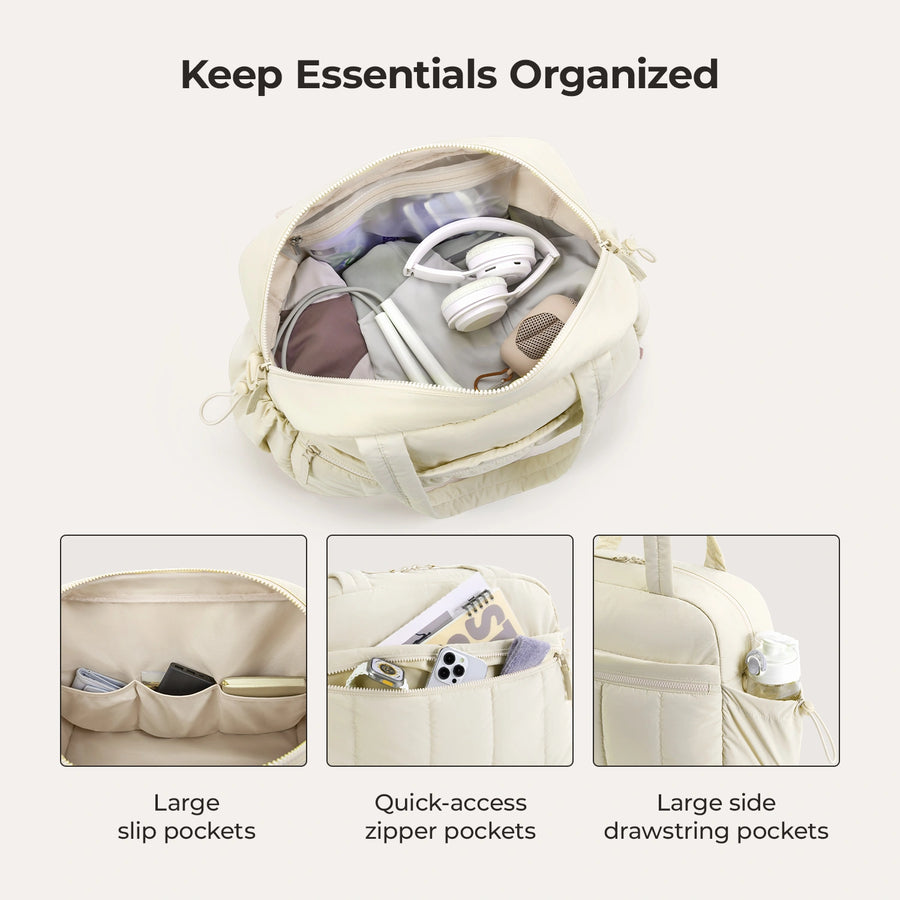 Puffy Water-Resistant Gym & Travel Duffle Bag