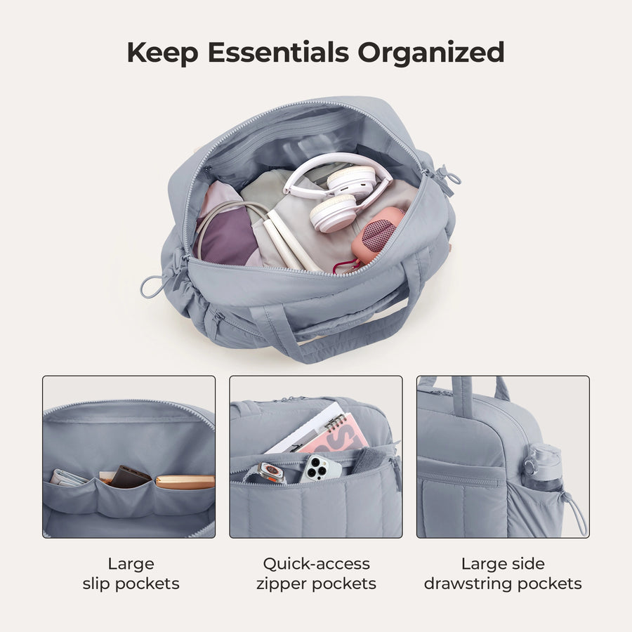 Puffy Water-Resistant Gym & Travel Duffle Bag