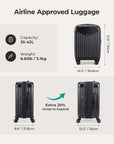 Odyssey 20 Inch Airline Approved Hardside Spinner Suitcase - BAGSMART