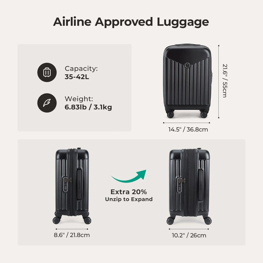 Odyssey 20 Inch Airline Approved Hardside Spinner Suitcase - BAGSMART